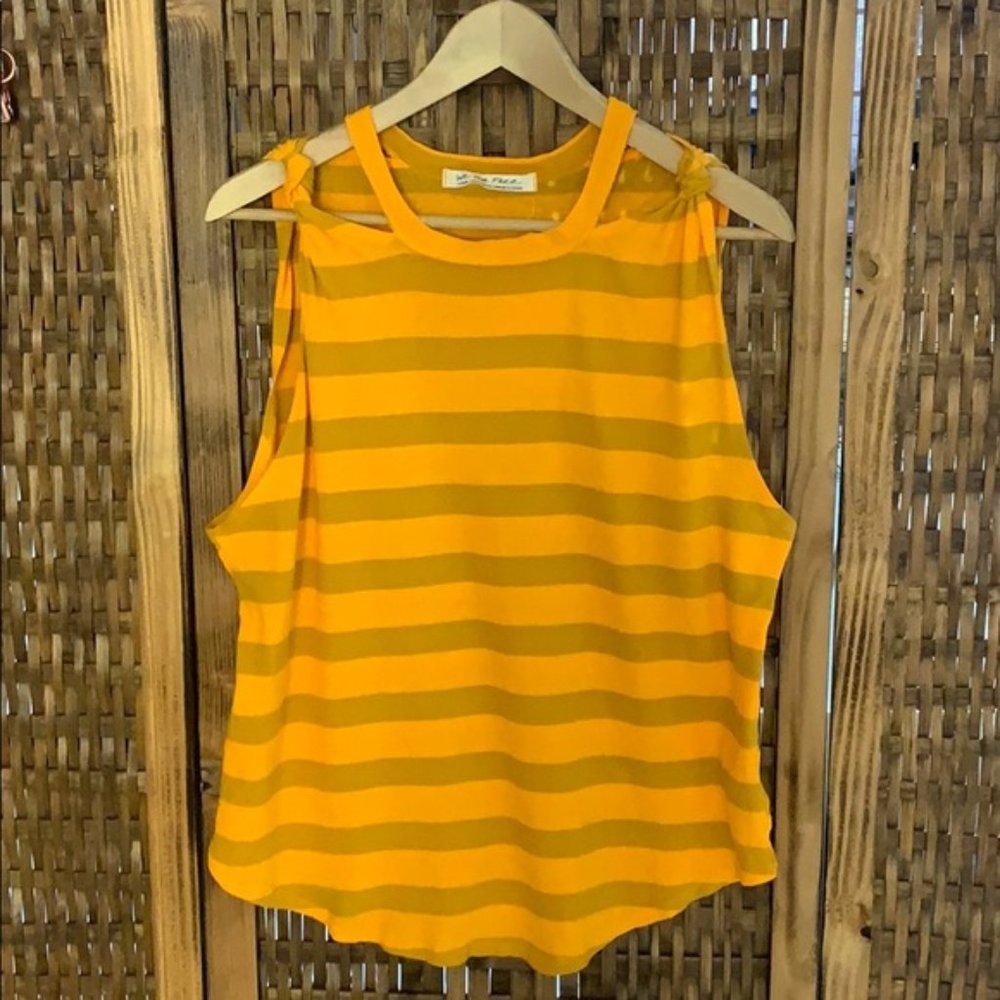 NWT Free People Twisted Stripe Tank Top Orange L